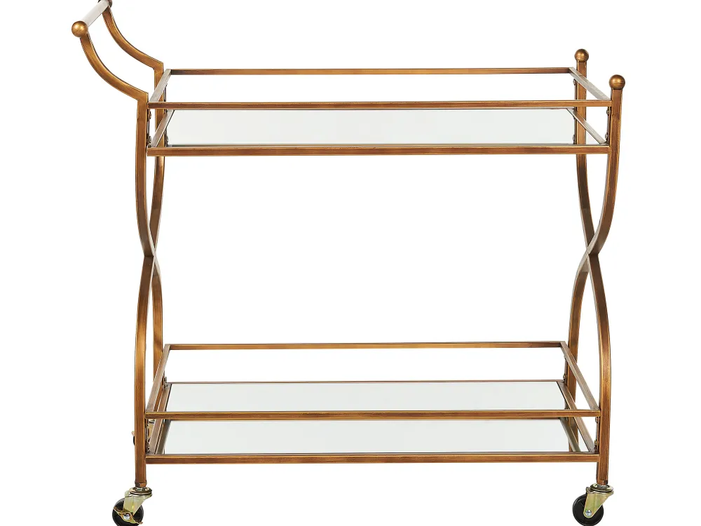 Säilytys<Beliani Tarjoiluvaunu Peililasitasolla Rauta Kulta Larino