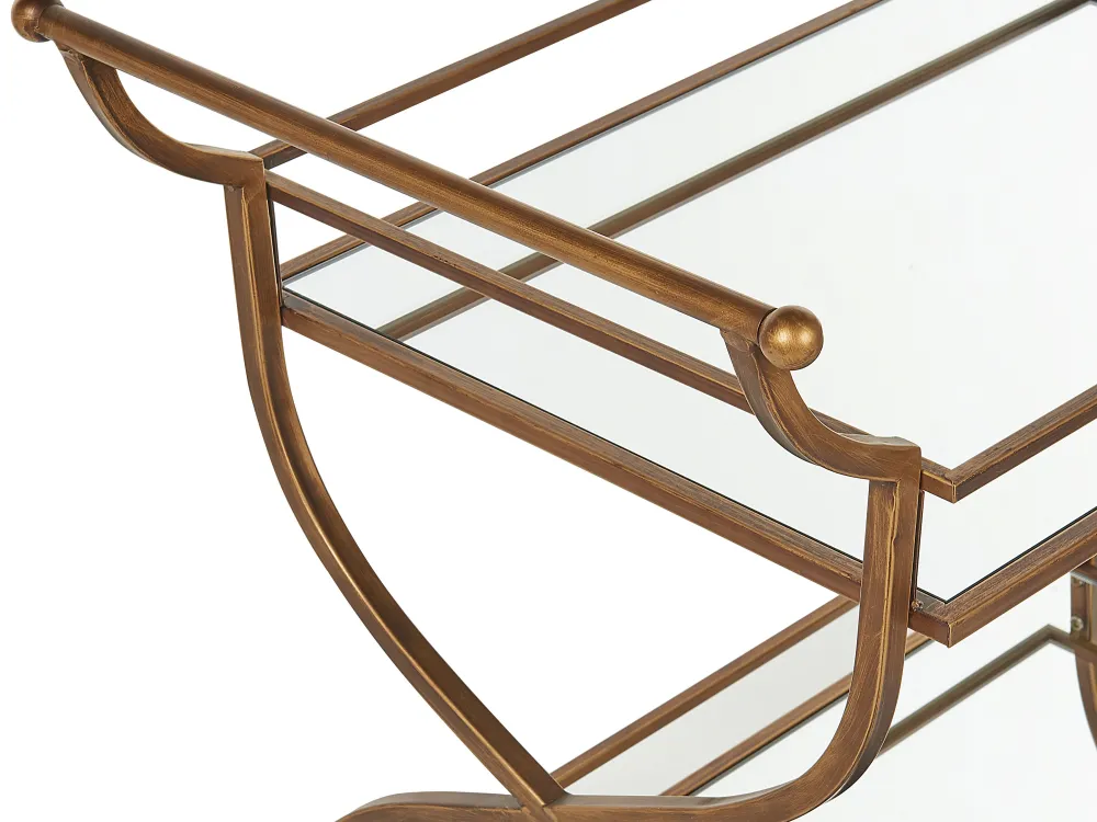 Säilytys<Beliani Tarjoiluvaunu Peililasitasolla Rauta Kulta Larino