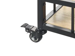 Säilytys<Beliani Tarjoiluvaunu Vaalea Puu/Musta Hullet