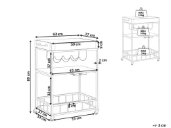 Säilytys<Beliani Tarjoiluvaunu Vaalea Puu/Musta Hullet
