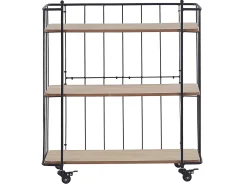 Säilytys<Beliani Tarjoiluvaunu Vaalea Puu/Musta Gabbs