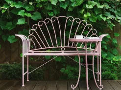 Ulkokalusteet<Beliani Terassipoyta Metalli Vaaleanpunainen 40 Cm Cavinia