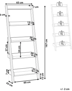 Cheap Beliani Tikashylly 5 Hyllya Tumma Puu Mobile Trio