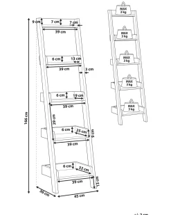 Säilytys<Beliani Tikashylly 5 Hyllya Valkoinen Mobile Duo