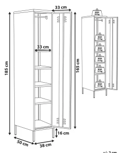 Säilytys<Beliani Toimistokaappi Teras 5 Hyllya Punainen Frome