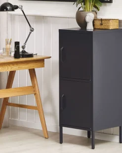 Cheap Beliani Toimistokaappi Teras 2 Ovea Musta Huron