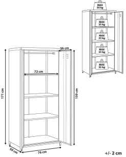 Best Beliani Toimistokaappi Teras 2 Ovea Punainen Varna