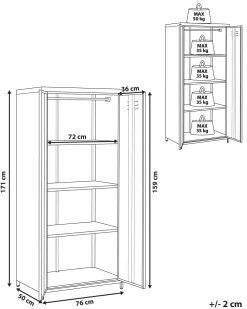 Best Beliani Toimistokaappi Teras 2 Ovea Musta Varna