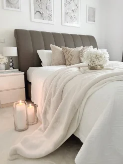 Flash Sale Beliani Torkkupeitto Kangas Luonnonvalkoinen 200 X 220 Cm Chaab