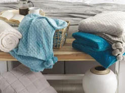 New Beliani Torkkupeitto Kangas Vaaleanharmaa 200 X 220 Cm Samur