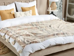 Tekstiilit<Beliani Torkkupeitto Puuvilla Beige 130 X 170 Cm Yarseli
