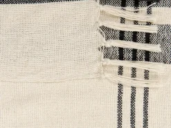 Cheap Beliani Torkkupeitto Puuvilla Luonnonvalkoinen/Musta 130 X 170 Cm Yuvali