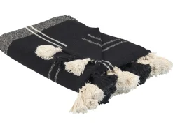 Tekstiilit<Beliani Torkkupeitto Puuvilla Musta 130 X 170 Cm Kulac