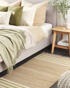 Tekstiilit<Beliani Torkkupeitto Puuvilla Oliivinvihrea 125 X 150 Cm Yarsa