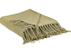 Tekstiilit<Beliani Torkkupeitto Puuvilla Oliivinvihrea 125 X 150 Cm Yarsa