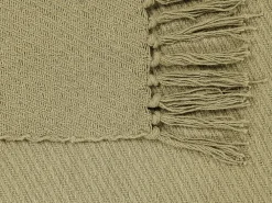 Tekstiilit<Beliani Torkkupeitto Puuvilla Oliivinvihrea 125 X 150 Cm Yarsa