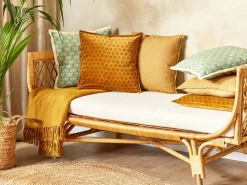 Flash Sale Beliani Torkkupeitto Puuvilla Sinapinkeltainen 125 X 150 Cm Yarsa