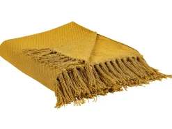 Flash Sale Beliani Torkkupeitto Puuvilla Sinapinkeltainen 125 X 150 Cm Yarsa