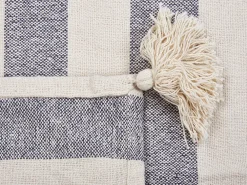 Tekstiilit<Beliani Torkkupeitto Puuvilla Valkoinen/Harmaa 125 X 150 Cm Namtar