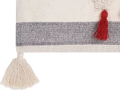 Tekstiilit<Beliani Torkkupeitto Puuvilla Valkoinen/Harmaa 125 X 150 Cm Namtar