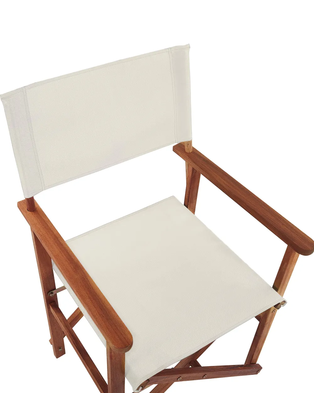 Ulkokalusteet<Beliani Tumma Akaasiapuinen Puutarhatuoli Luonnonvalkoisella Kankaalla 2 Kpl Cine