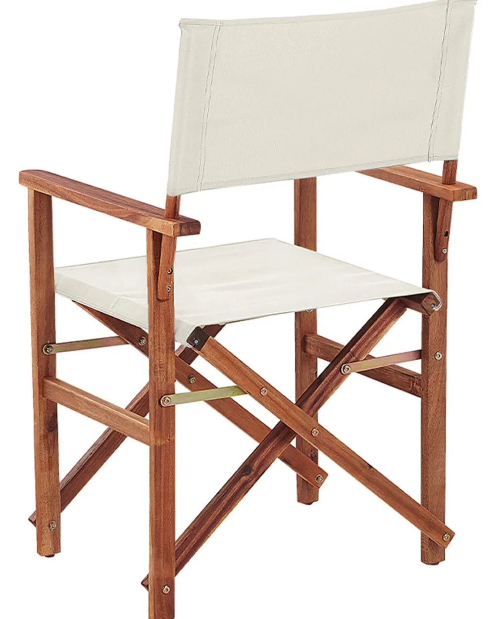 Ulkokalusteet<Beliani Tumma Akaasiapuinen Puutarhatuoli Luonnonvalkoisella Kankaalla 2 Kpl Cine