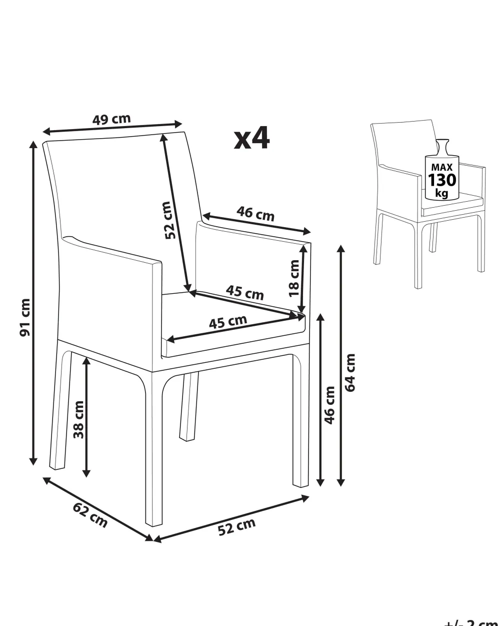 Online Beliani Tummanharmaa Alumiininen Puutarhatuoli 4 Kpl Bacoli