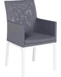 Online Beliani Tummanharmaa Alumiininen Puutarhatuoli 4 Kpl Bacoli