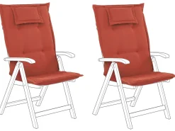 Shop Beliani Tummanpunainen Puutarhatuolin Pehmustetyyny 2 Kpl Toscana/Java