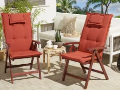 Shop Beliani Tummanpunainen Puutarhatuolin Pehmustetyyny 2 Kpl Toscana/Java