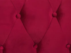 Sohvat<Beliani Tummanpunainen Samettiverhoiltu Sohvaryhma Chesterfield