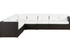 Store Beliani Tummanruskea 8-Istuttava Ulkosohvaryhma Pe-Rottingista Xxl