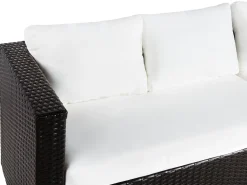 Store Beliani Tummanruskea 8-Istuttava Ulkosohvaryhma Pe-Rottingista Xxl