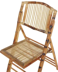 Tuolit<Beliani Tuoli Bambu Kokoontaitettava Ruskea 4 Kpl Trentor