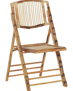 Tuolit<Beliani Tuoli Bambu Kokoontaitettava Ruskea 4 Kpl Trentor