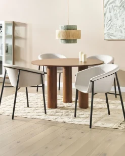 Tuolit<Beliani Tuoli Kangas Beige 2 Kpl Ames