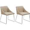 Cheap Beliani Tuoli Kangas Beige 2 Kpl Arcata