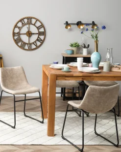 New Beliani Tuoli Kangas Beige 2 Kpl Batavia