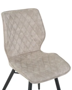 New Beliani Tuoli Kangas Beige 2 Kpl Lisle