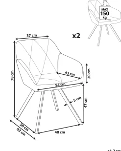 Tuolit<Beliani Tuoli Kangas Beige 2 Kpl Monee