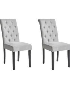 Flash Sale Beliani Tuoli Kangas Harmaa 2 Kpl Velva