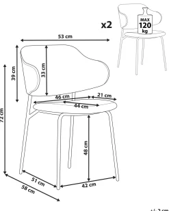 Tuolit<Beliani Tuoli Kangas Kermanvalkoinen 2 Kpl Kenai