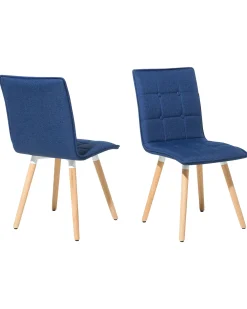 Best Beliani Tuoli Kangas Laivastonsininen 2 Kpl Brooklyn