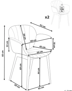 Fashion Beliani Tuoli Kangas Mintunvihrea 2 Kpl Alice