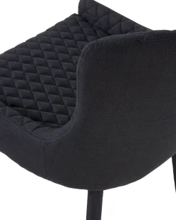 Tuolit<Beliani Tuoli Kangas Musta 2 Kpl Solano