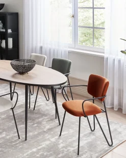 Discount Beliani Tuoli Kangas Oranssi 2 Kpl Elko