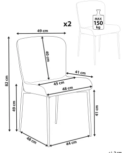 Tuolit<Beliani Tuoli Kangas Ruskea 2 Kpl Ada