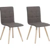 Tuolit<Beliani Tuoli Kangas Ruskeanharmaa 2 Kpl Brooklyn