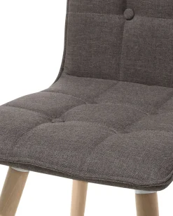 Tuolit<Beliani Tuoli Kangas Ruskeanharmaa 2 Kpl Brooklyn