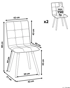 Tuolit<Beliani Tuoli Kangas Ruskeanharmaa 2 Kpl Brooklyn